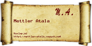 Mettler Atala névjegykártya